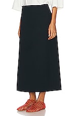 The Row Kavi Skirt in Navy, view 3, click to view large image.