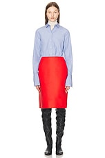 The Row Corinna Skirt in Candy Red, view 4, click to view large image.