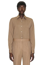 The Row Blaga Shirt in Toffee, view 1, click to view large image.