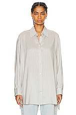 The Row Luka Shirt in GREY STRIPE, view 1, click to view large image.