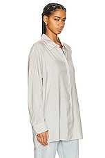The Row Luka Shirt in GREY STRIPE, view 2, click to view large image.