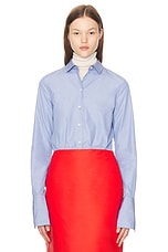 The Row Metis Shirt in Steel Blue, view 1, click to view large image.