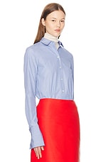 The Row Metis Shirt in Steel Blue, view 2, click to view large image.