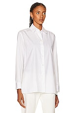 The Row Sisilia Shirt in Optic White, view 3, click to view large image.