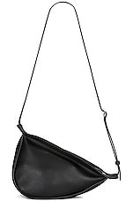 The Row Small Slouchy Banana Bag in Black PLD, view 3, click to view large image.