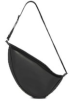 The Row Large Slouchy Banana Bag in Black PLD, view 3, click to view large image.