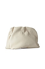 The Row Bourse Grain Leather Clutch in Ivory, view 3, click to view large image.