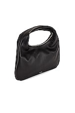 The Row Small Everyday Grain Leather Shoulder Bag in Black, view 4, click to view large image.
