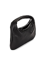The Row Small Everyday Grain Leather Shoulder Bag in Black, view 5, click to view large image.