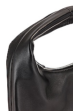 The Row Small Everyday Grain Leather Shoulder Bag in Black, view 7, click to view large image.
