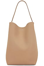 The Row Large North South Park Tote in Dark Taupe, view 1, click to view large image.