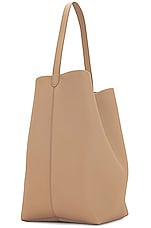 The Row Large North South Park Tote in Dark Taupe, view 3, click to view large image.