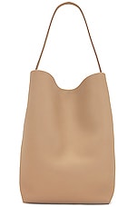 The Row Large North South Park Tote in Dark Taupe, view 4, click to view large image.