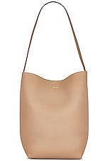 The Row Medium North South Park Tote in Dark Taupe, view 1, click to view large image.