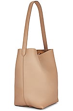 The Row Medium North South Park Tote in Dark Taupe, view 4, click to view large image.