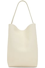 The Row Large North South Park Tote in Ivory, view 3, click to view large image.
