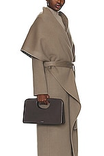 The Row Ew Austin Top Handle Bag in Dark Brown PLD, view 2, click to view large image.