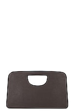 The Row Ew Austin Top Handle Bag in Dark Brown PLD, view 3, click to view large image.