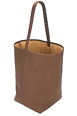 The Row Large N/S Park Tote Bag in Dark Olive PLD, view 5, click to view large image.