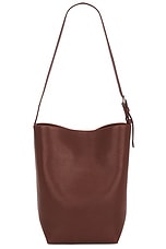 The Row Medium Park Tote Belt in New Burgundy, view 3, click to view large image.