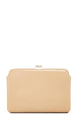 The Row Amazon Clutch in Warm Chestnut Light Gold, view 1, click to view large image.