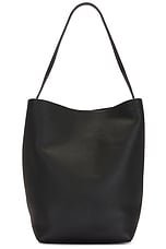 The Row Large N/S Tote Hook Bag in Black ANG, view 3, click to view large image.