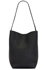 The Row Medium NS Tote Hook Bag in Black ANG, view 1, click to view large image.