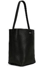 The Row Medium North South Park Tote Bag in Black PLD, view 4, click to view large image.
