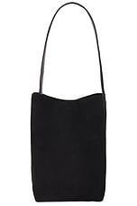 The Row Medium N/S Park Tote Bag in Black, view 1, click to view large image.