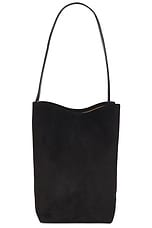 The Row Medium N/S Park Tote Bag in Black, view 2, click to view large image.