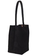 The Row Medium N/S Park Tote Bag in Black, view 3, click to view large image.