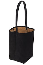 The Row Medium N/S Park Tote Bag in Black, view 4, click to view large image.