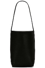 The Row Small North South Park Tote Bag in Black PLD, view 3, click to view large image.