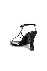 The Row T Bar Heel Sandals in Black, view 3, click to view large image.