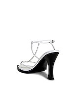 The Row T Bar Heel Sandals in Optic White, view 3, click to view large image.