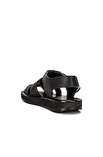 The Row Fisherman Leather Sandals in Black, view 3, click to view large image.