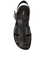 The Row Fisherman Leather Sandals in Black, view 4, click to view large image.