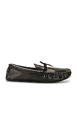 The Row Lucca Moccasin in Black, view 1, click to view large image.