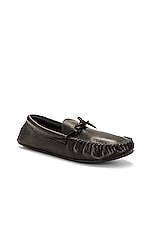 The Row Lucca Moccasin in Black, view 2, click to view large image.