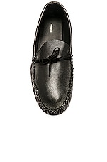 The Row Lucca Moccasin in Black, view 4, click to view large image.
