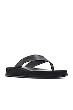 The Row Ginza Thong Sandals in Black, view 2, click to view large image.