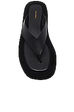 The Row Ginza Thong Sandals in Black, view 3, click to view large image.