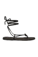 The Row Knot Flat Sandal in Black, view 1, click to view large image.