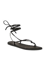 The Row Knot Flat Sandal in Black, view 2, click to view large image.