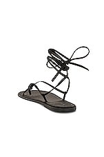 The Row Knot Flat Sandal in Black, view 3, click to view large image.