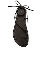 The Row Knot Flat Sandal in Black, view 4, click to view large image.