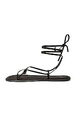 The Row Knot Flat Sandal in Black, view 5, click to view large image.