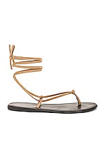 The Row Knot Flat Sandal in Beige, view 1, click to view large image.
