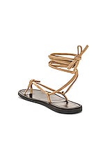 The Row Knot Flat Sandal in Beige, view 3, click to view large image.