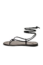 The Row Knot Flat Sandal in Dark Brown, view 5, click to view large image.